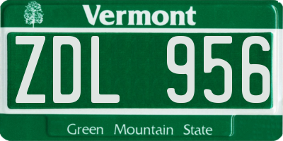 VT license plate ZDL956