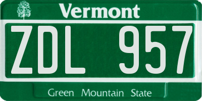 VT license plate ZDL957