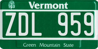 VT license plate ZDL959