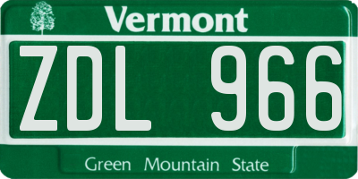 VT license plate ZDL966