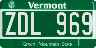 VT license plate ZDL969