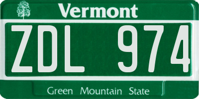 VT license plate ZDL974