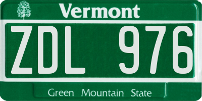 VT license plate ZDL976