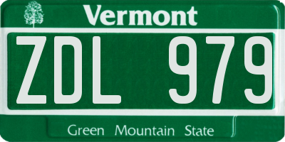 VT license plate ZDL979