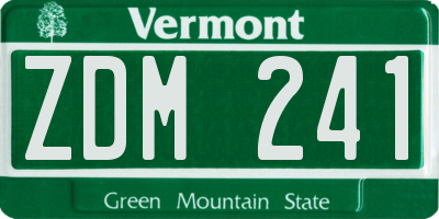 VT license plate ZDM241