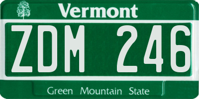 VT license plate ZDM246