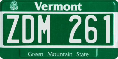 VT license plate ZDM261
