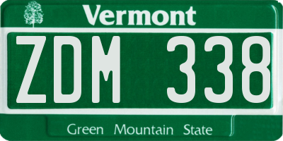 VT license plate ZDM338