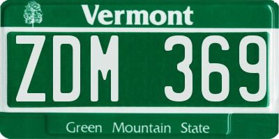VT license plate ZDM369