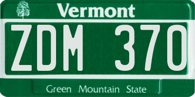 VT license plate ZDM370