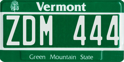 VT license plate ZDM444