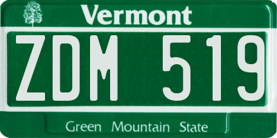 VT license plate ZDM519