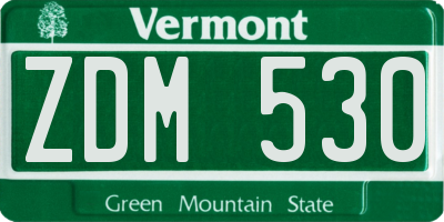 VT license plate ZDM530