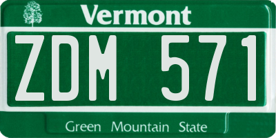 VT license plate ZDM571