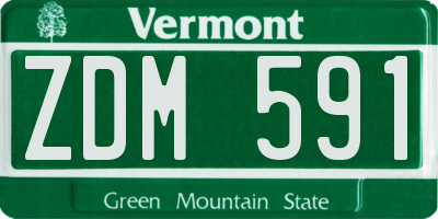 VT license plate ZDM591