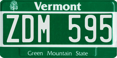 VT license plate ZDM595