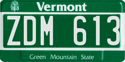 VT license plate ZDM613
