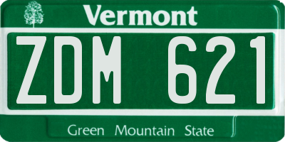 VT license plate ZDM621