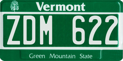 VT license plate ZDM622