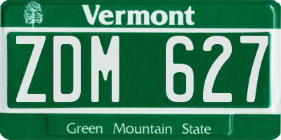 VT license plate ZDM627