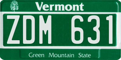 VT license plate ZDM631