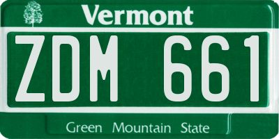 VT license plate ZDM661