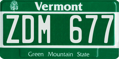 VT license plate ZDM677