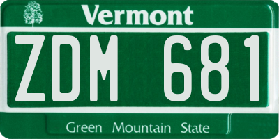 VT license plate ZDM681