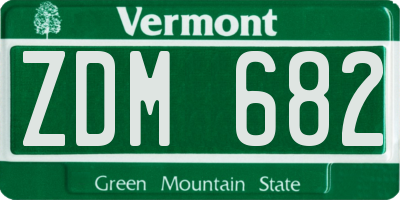 VT license plate ZDM682