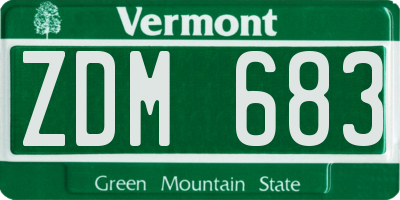 VT license plate ZDM683