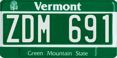 VT license plate ZDM691