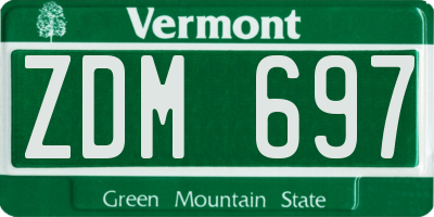 VT license plate ZDM697