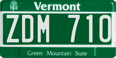 VT license plate ZDM710