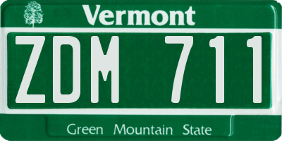 VT license plate ZDM711