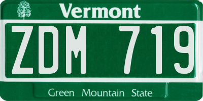 VT license plate ZDM719