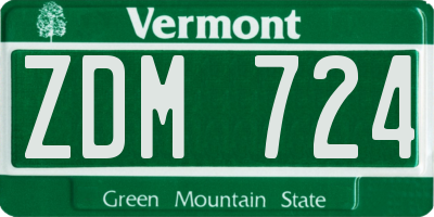 VT license plate ZDM724