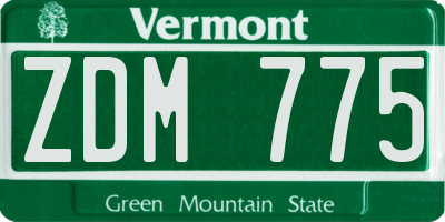 VT license plate ZDM775