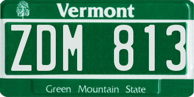 VT license plate ZDM813