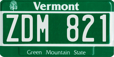 VT license plate ZDM821
