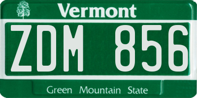 VT license plate ZDM856