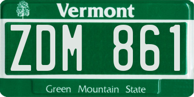 VT license plate ZDM861
