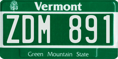VT license plate ZDM891