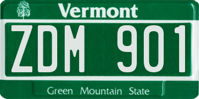 VT license plate ZDM901