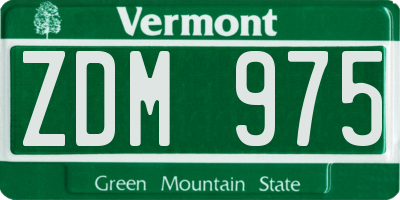 VT license plate ZDM975