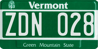 VT license plate ZDN028