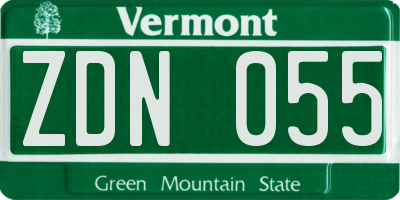 VT license plate ZDN055