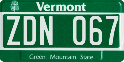 VT license plate ZDN067