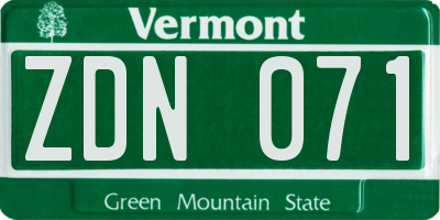 VT license plate ZDN071