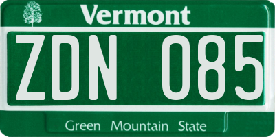 VT license plate ZDN085