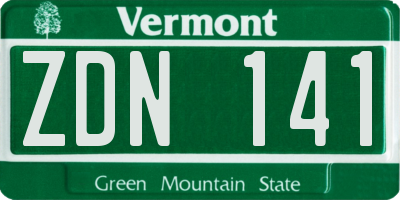 VT license plate ZDN141